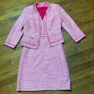 💖WHBM💖PINK Tweed Set💖Dress Sz 2 & Jacket Sz 4